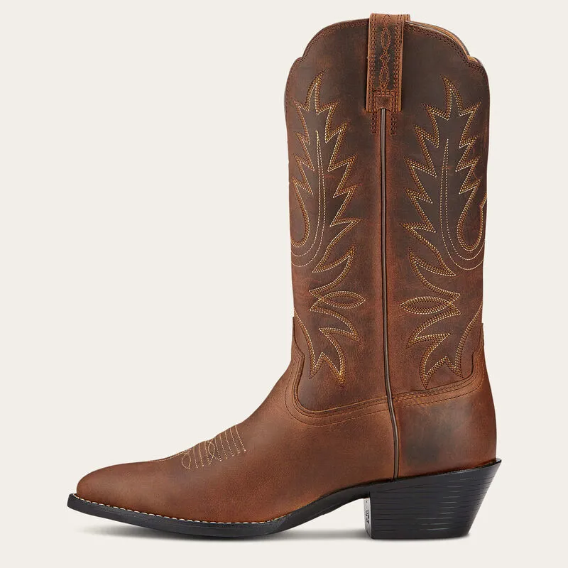 Ariat Heritage R Toe Western Distresssed Brown-4
