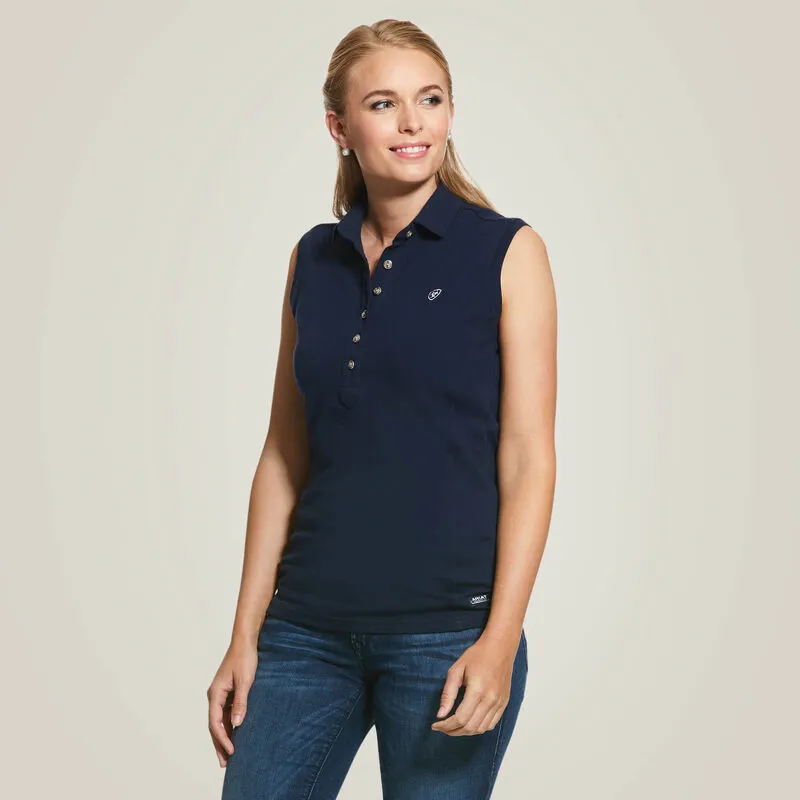 Ariat Prix 2.0 Sleeveless Polo Shirt Navy-1
