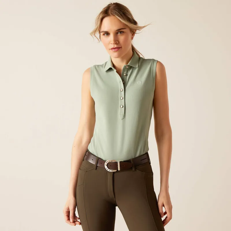 Ariat Prix 2.0 Sleeveless Polo Lily Pad-1
