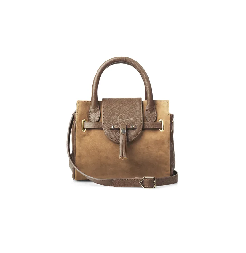 Fairfax and Favor Mini Windsor Handbag Tan Suede-1