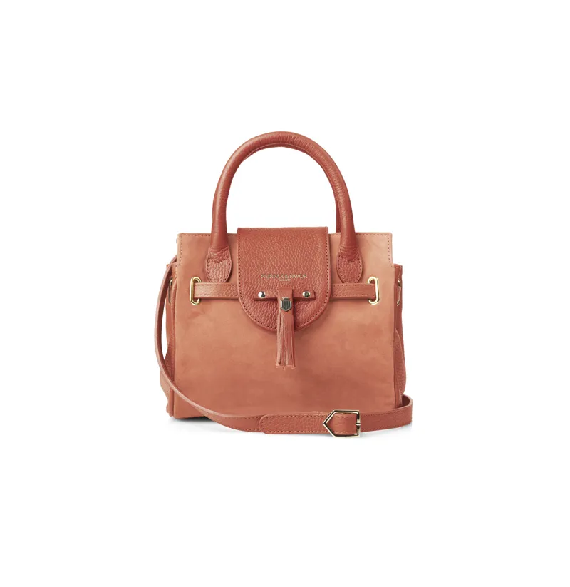Fairfax and Favor Mini Windsor Handbag Melon Suede-1