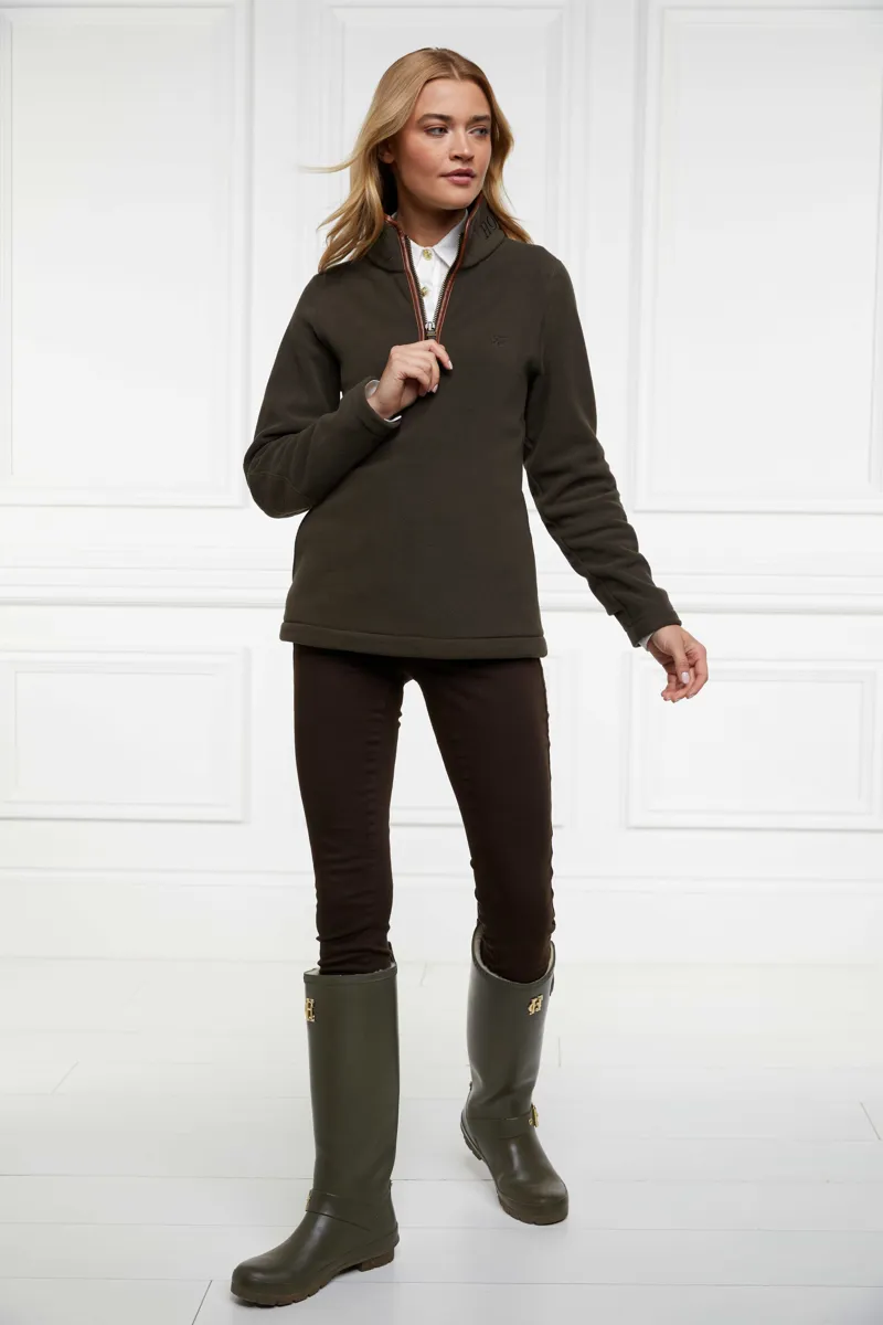 Holland Cooper Country Fleece Half Zip Jumper Khaki-4