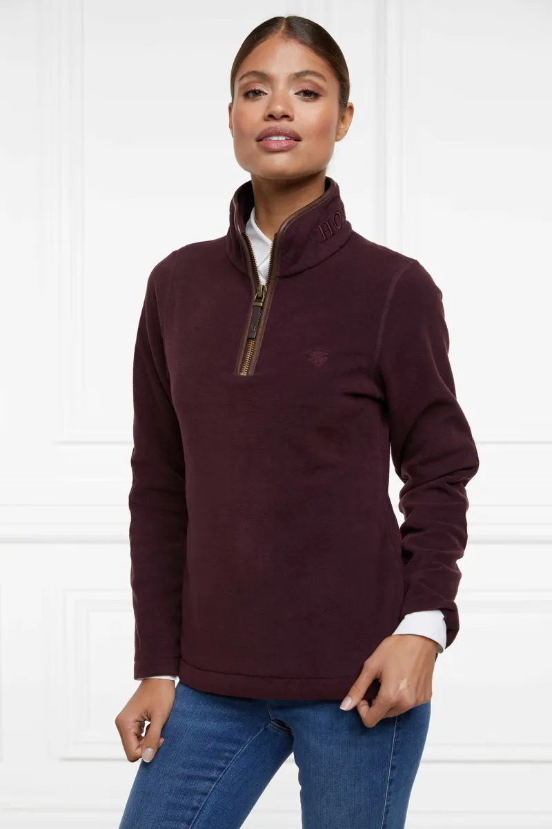 Holland Cooper Country Fleece Half Zip Jumper Mulberry-1