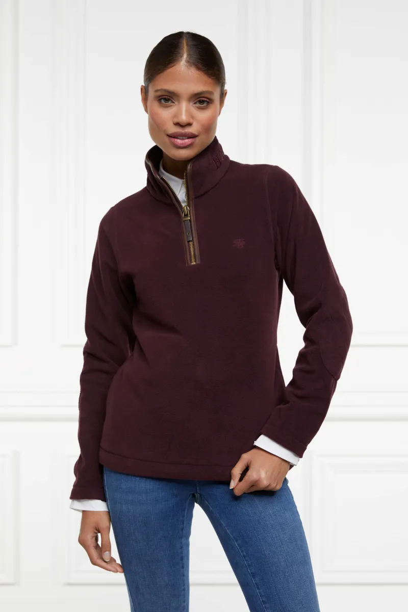 Holland Cooper Country Fleece Half Zip Jumper Mulberry-2