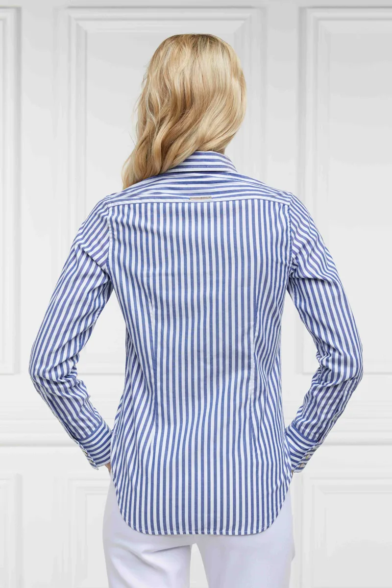 Holland Cooper Classic Button Down Shirt Navy Stripe-4