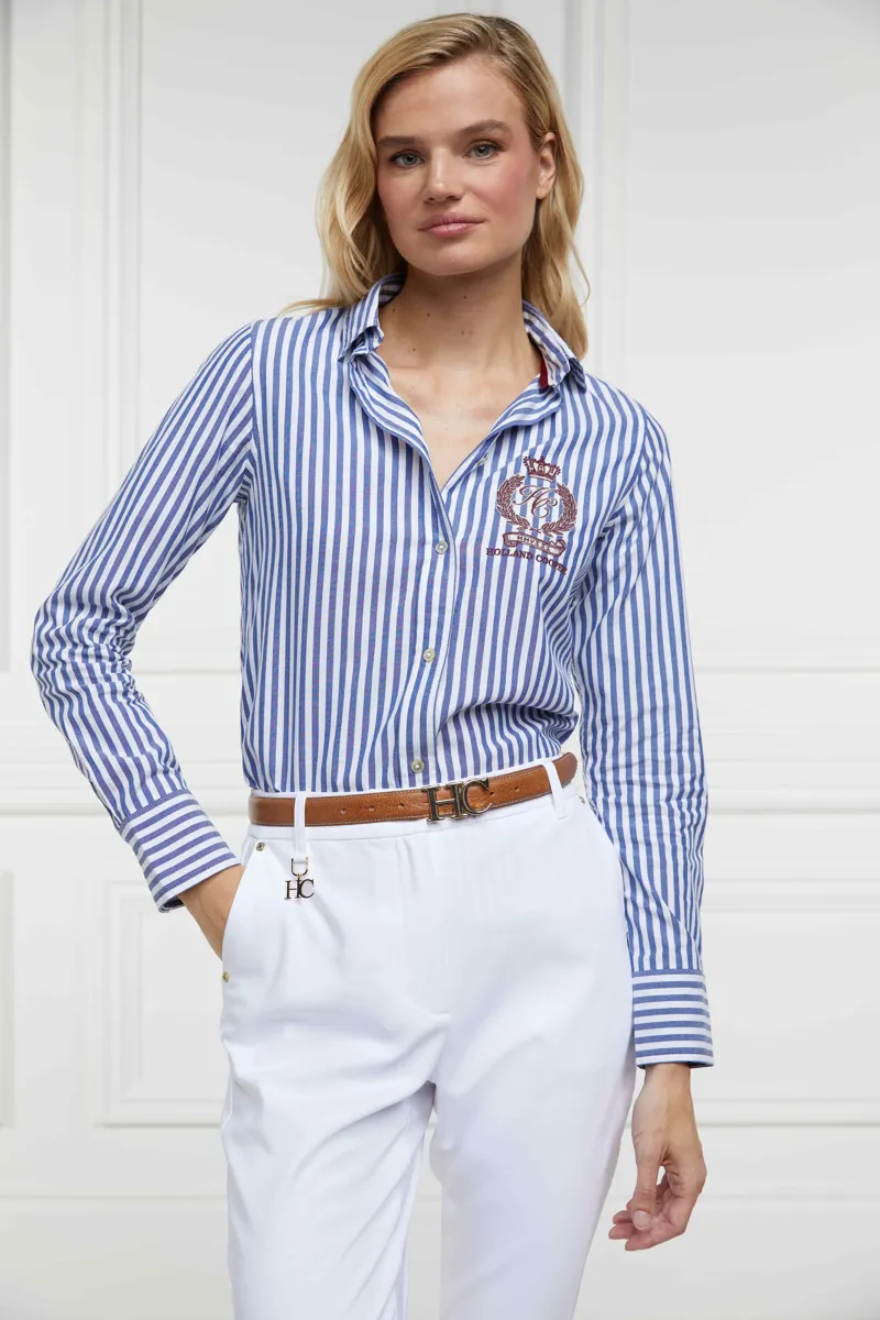 Holland Cooper Classic Button Down Shirt Navy Stripe-6