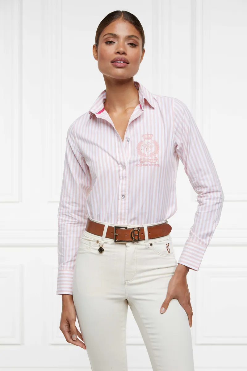 Holland Cooper Classic Button Down Shirt Pink Stripe-2