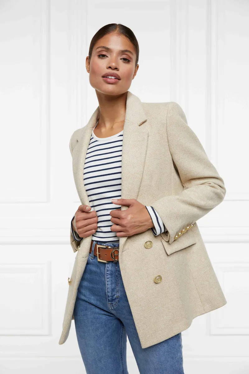 Holland Cooper Padstow Long Sleeve Crew Neck Tee Natural Ink Navy Stripe-5