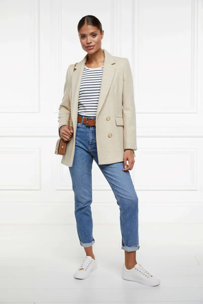 Holland Cooper Padstow Long Sleeve Crew Neck Tee Natural Ink Navy Stripe-4