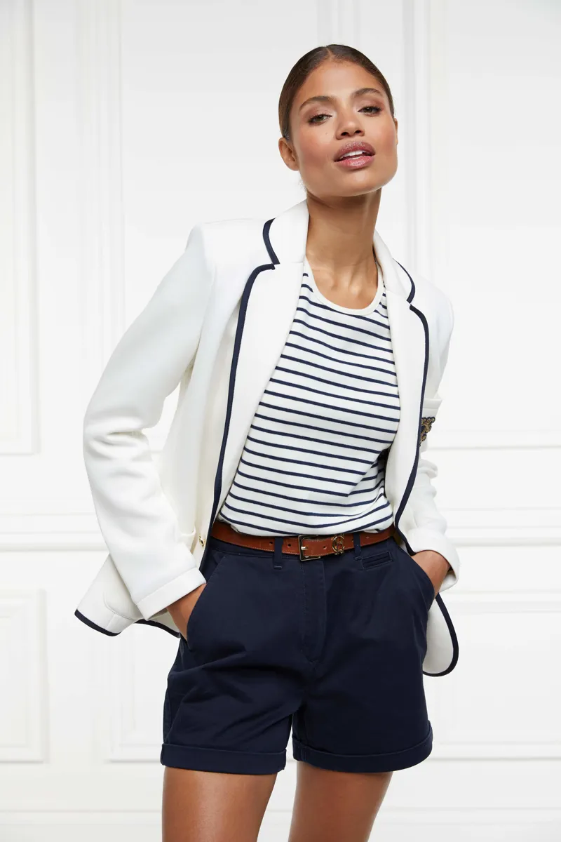 Holland Cooper Padstow Crew Neck Tee Natural Ink Navy Stripe-6