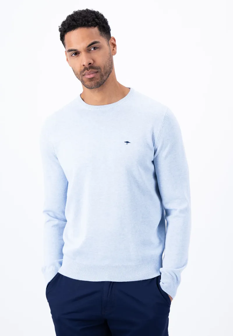 Fynch Hatton Fine Knitted Sweater with O-Neckline Summer Breeze-3