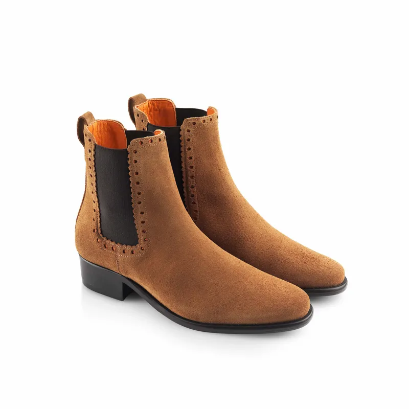 Fairfax and Favor Brogued Chelsea Boots Tan-1