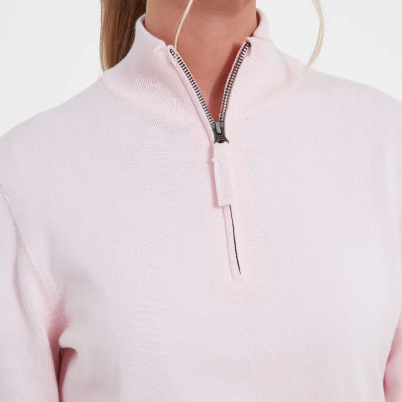Schoffel Polperro Pima Quarter Zip Jumper Blush-3