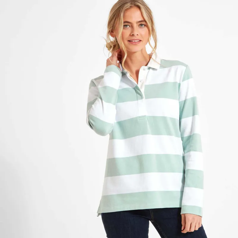 Schoffel St Mawgan Rugby Shirt Mint/White Stripe-1