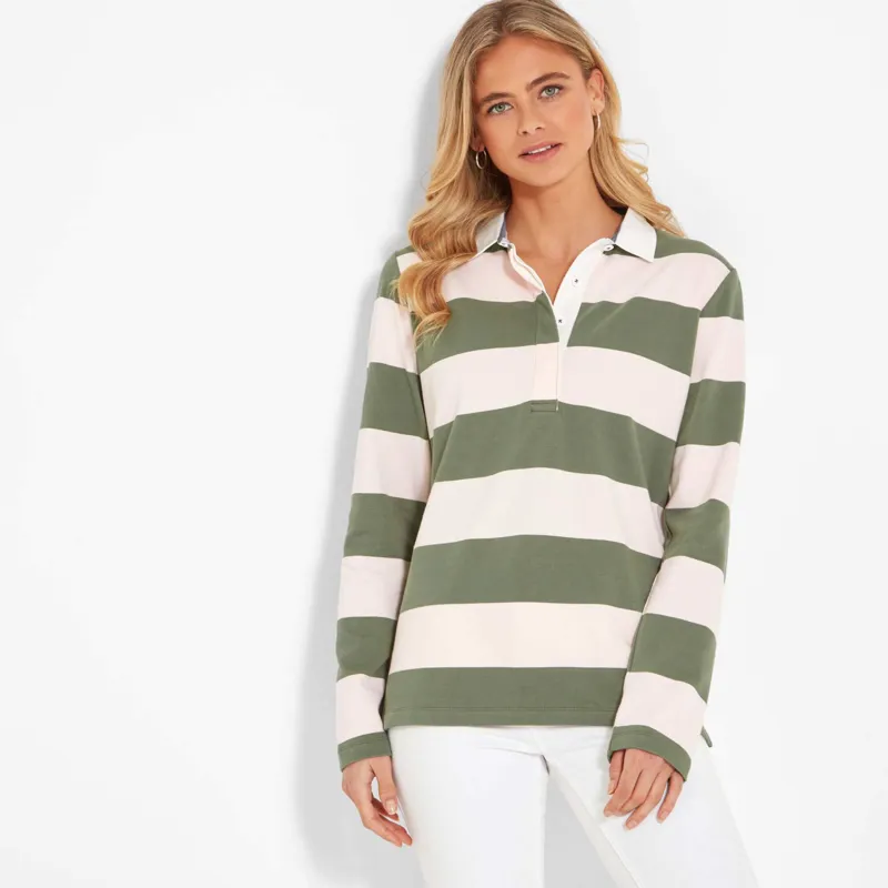 Schoffel St Mawgan Rugby Shirt Cedar / Blush Stripe-1