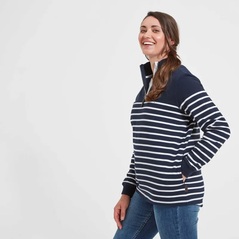 Schoffel Hope Cove Sweatshirt Navy Stripe-3