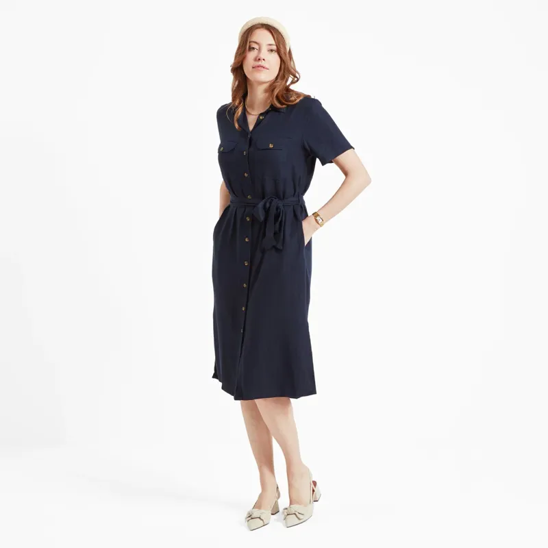 Schoffel Daisy Linen Dress Navy-3
