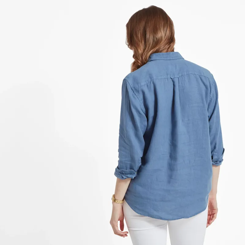 Schoffel Salthouse Linen Shirt French Navy-5