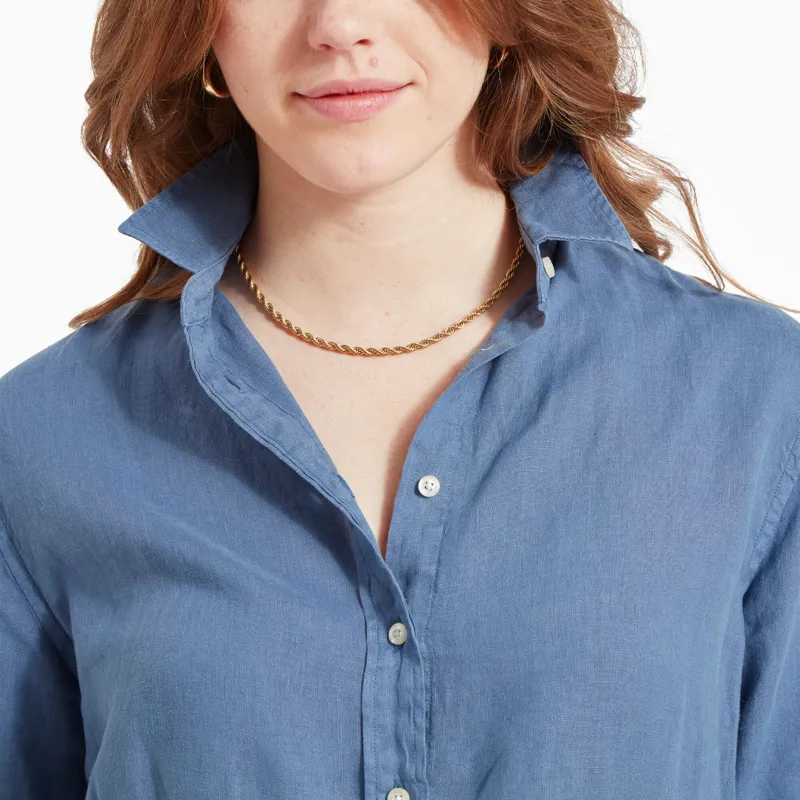 Schoffel Salthouse Linen Shirt French Navy-2