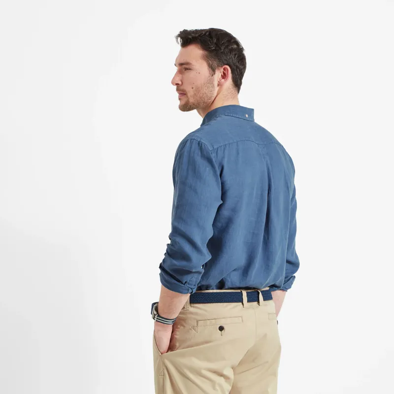 Schoffel Walsingham Linen Shirt French Navy-6