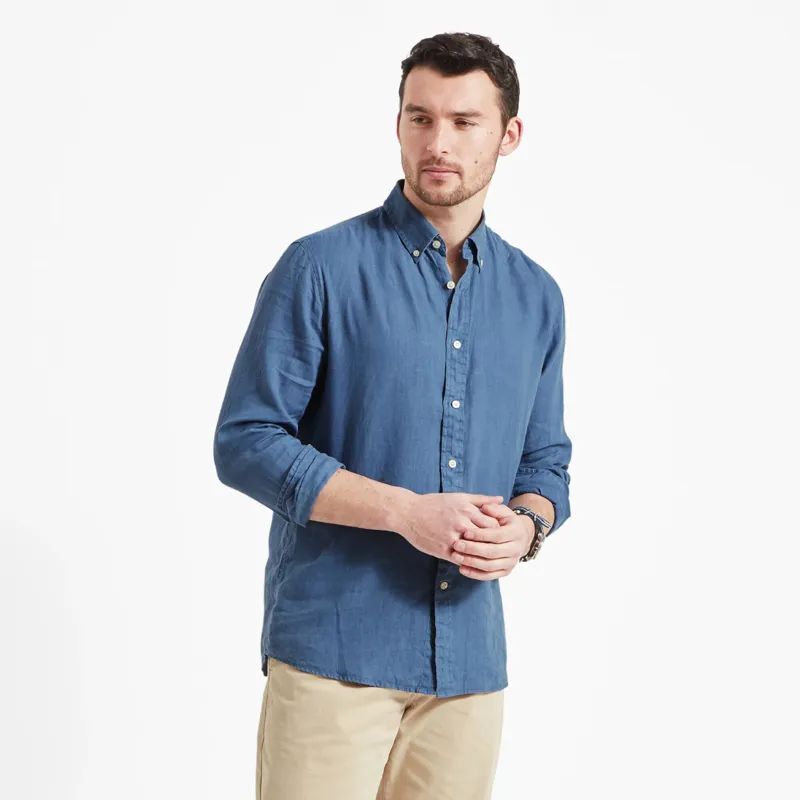 Schoffel Walsingham Linen Shirt French Navy-2