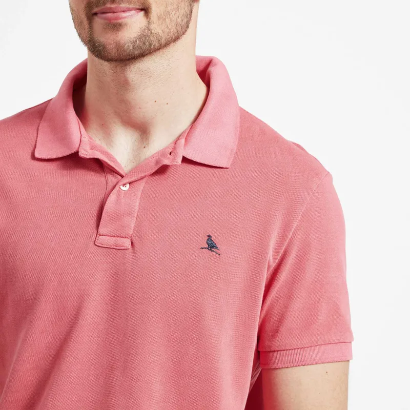Schoffel St Ives Garment Dyed Polo Shirt Coral-3