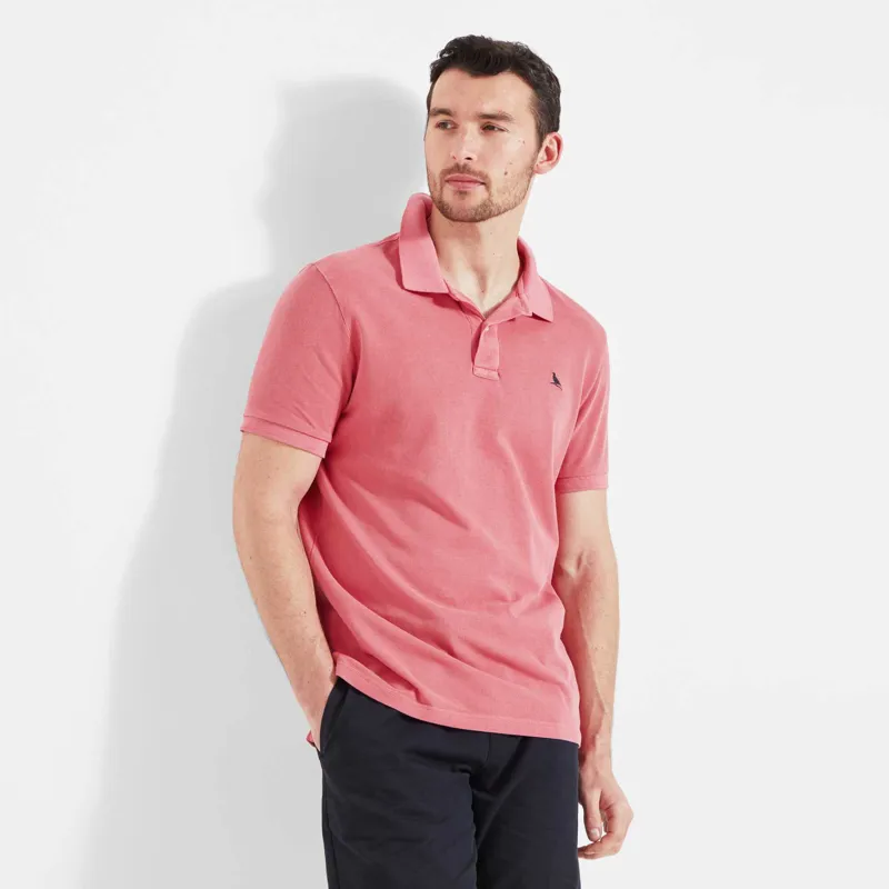 Schoffel St Ives Garment Dyed Polo Shirt Coral-5