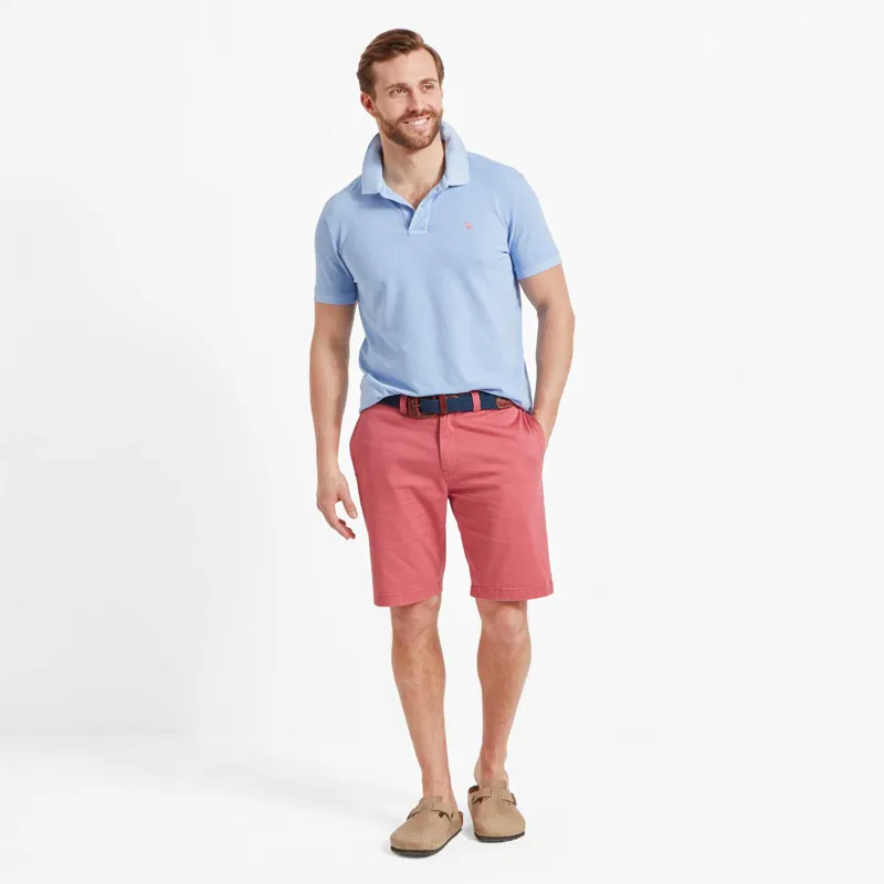 Schoffel St Ives Garment Dyed Polo Shirt Pale Blue-7