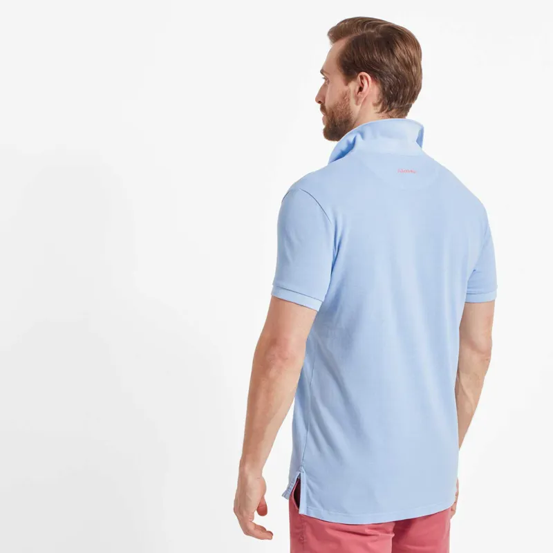 Schoffel St Ives Garment Dyed Polo Shirt Pale Blue-4