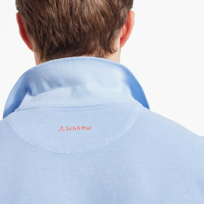 Schoffel St Ives Garment Dyed Polo Shirt Pale Blue-5