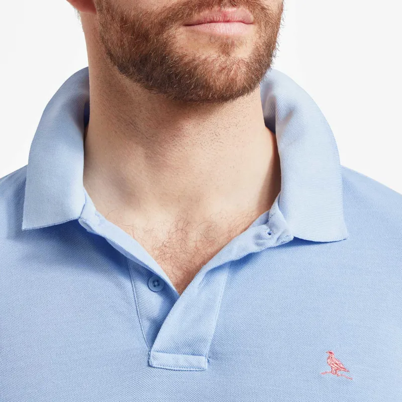 Schoffel St Ives Garment Dyed Polo Shirt Pale Blue-6