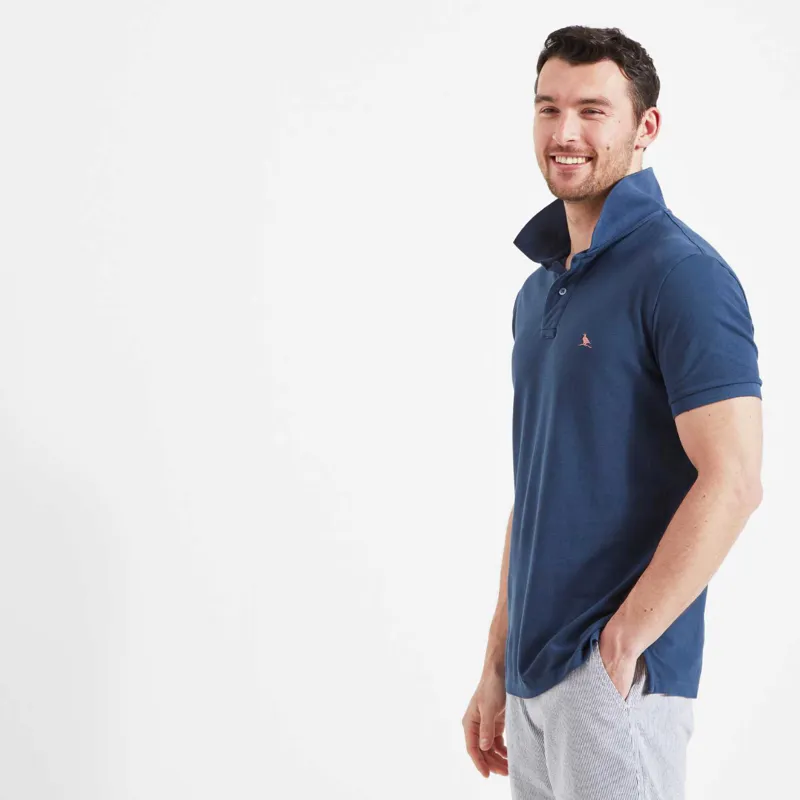 Schoffel St Ives Garment Dyed Polo Shirt French Navy-3