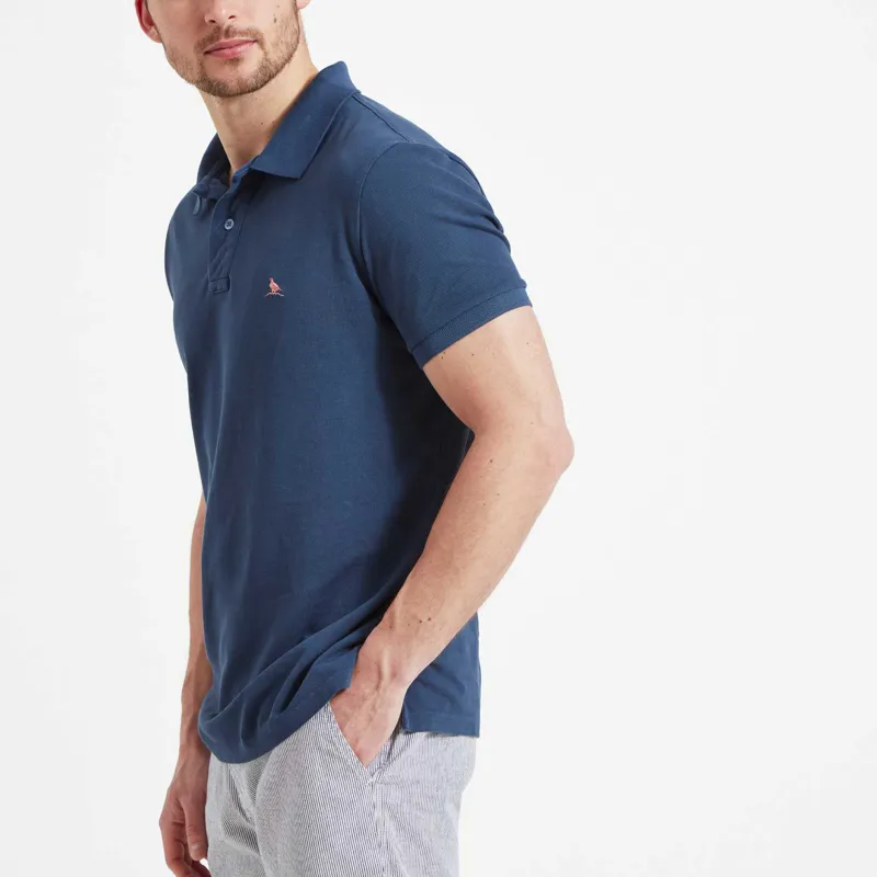 Schoffel St Ives Garment Dyed Polo Shirt French Navy-4