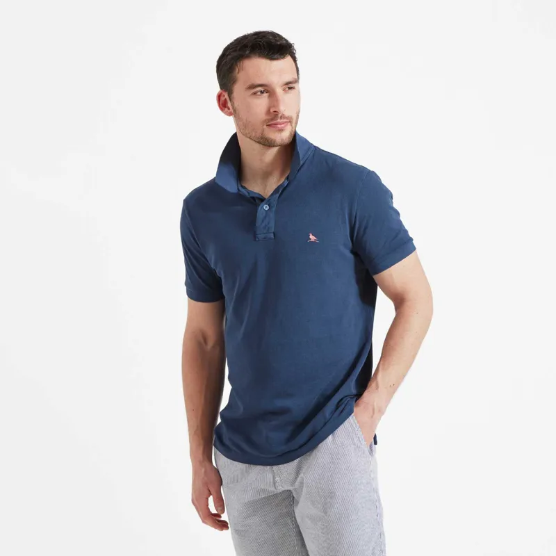 Schoffel St Ives Garment Dyed Polo Shirt French Navy-1