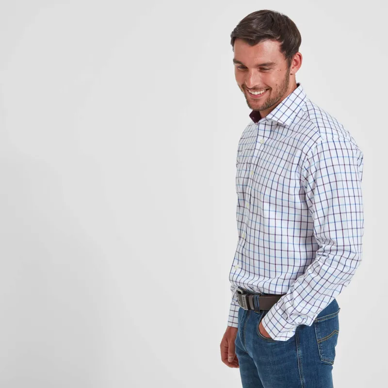 Schoffel Baconsthorpe Tailored Shirt Purple Check-6
