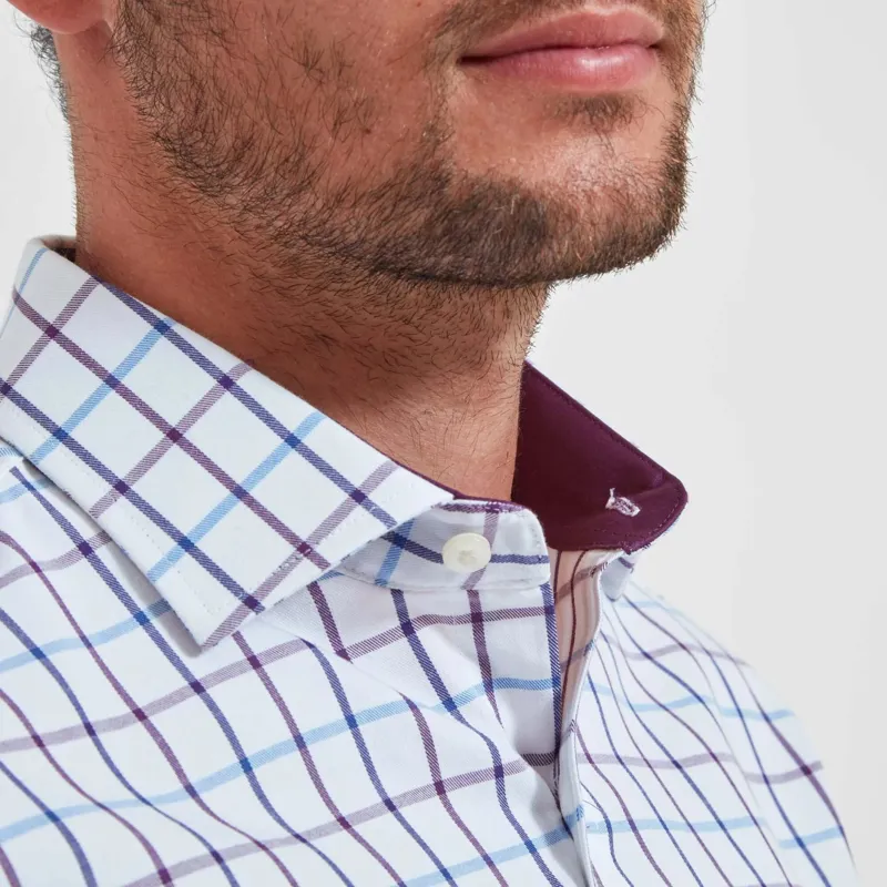 Schoffel Baconsthorpe Tailored Shirt Purple Check-5