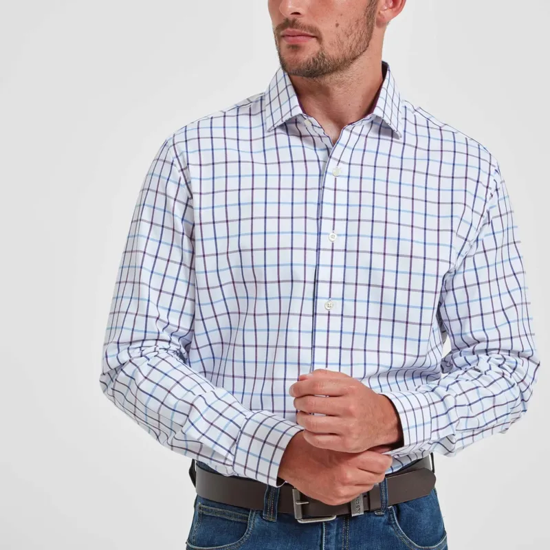 Schoffel Baconsthorpe Tailored Shirt Purple Check-1