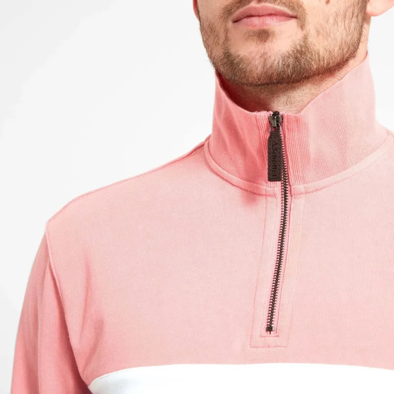 Schoffel Exeter Unisex Quarter Zip Jumper Flamingo-7