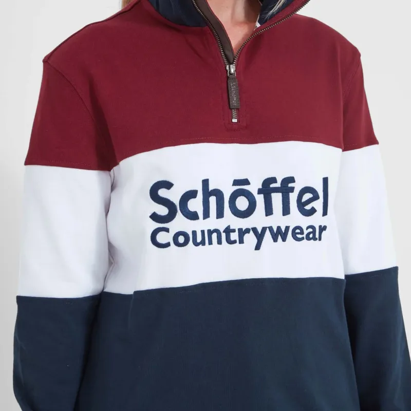 Schoffel Exeter Heritage Quarter Zip Jumper Bordeaux-2