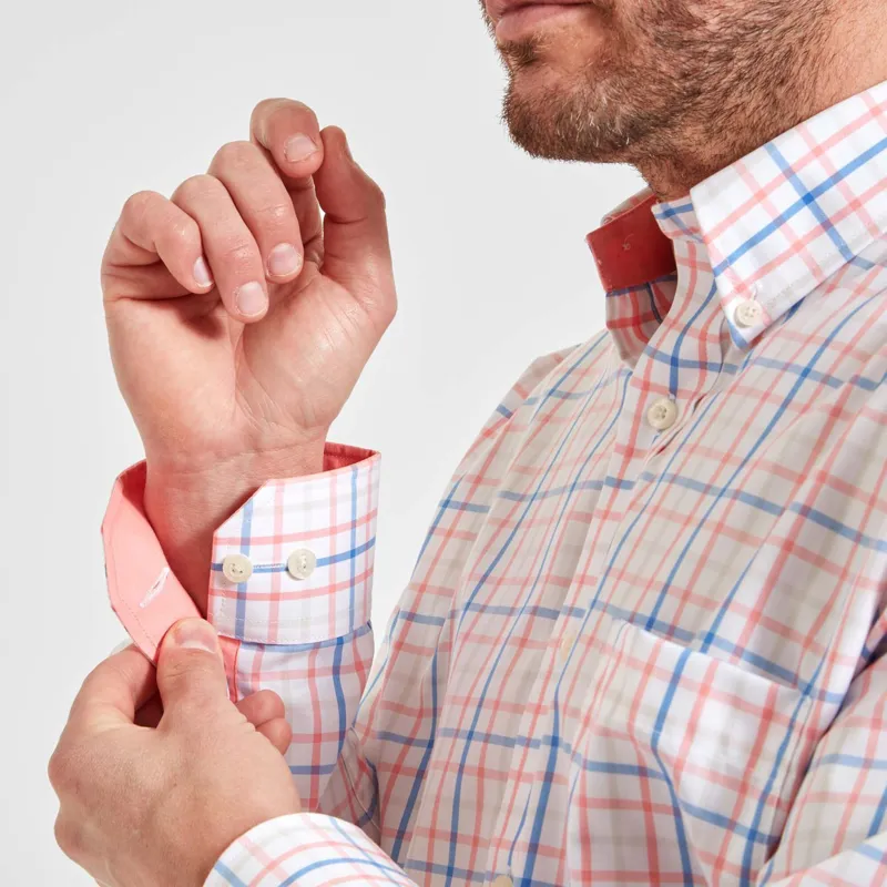 Schoffel Holkham Classic Shirt Flamingo Cloud Blue-3