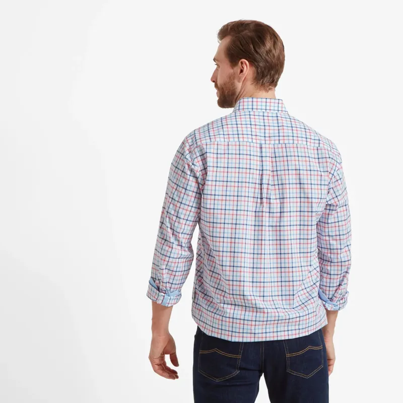 Schoffel Holkham Classic Shirt French Navy/Sky Blue/Sun Coral-3