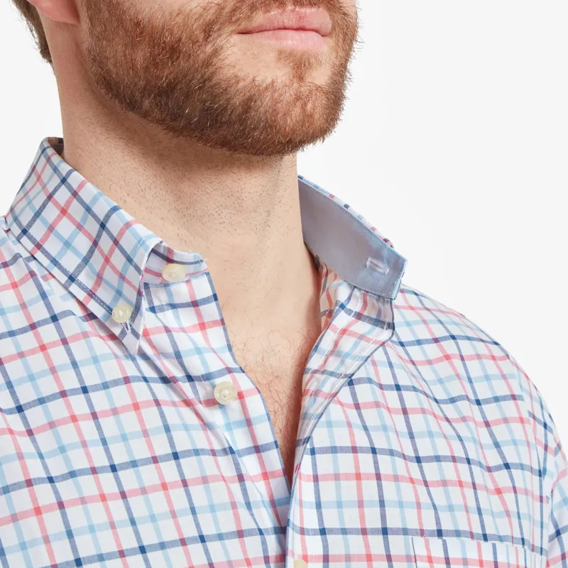 Schoffel Holkham Classic Shirt French Navy/Sky Blue/Sun Coral-4