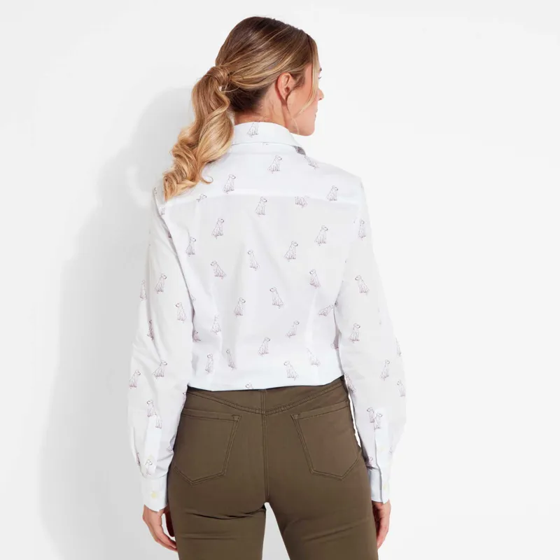 Schoffel Norfolk Shirt Wine Labrador Print-4