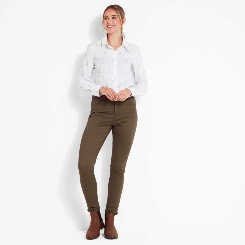 Schoffel Norfolk Shirt Wine Labrador Print-6