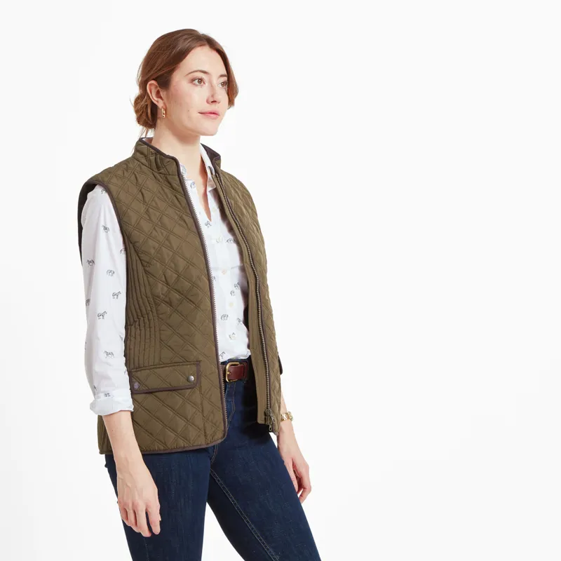 Schoffel Ladies Quilt Gilet Olive-3
