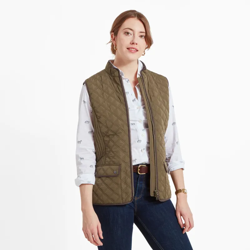 Schoffel Ladies Quilt Gilet Olive-6