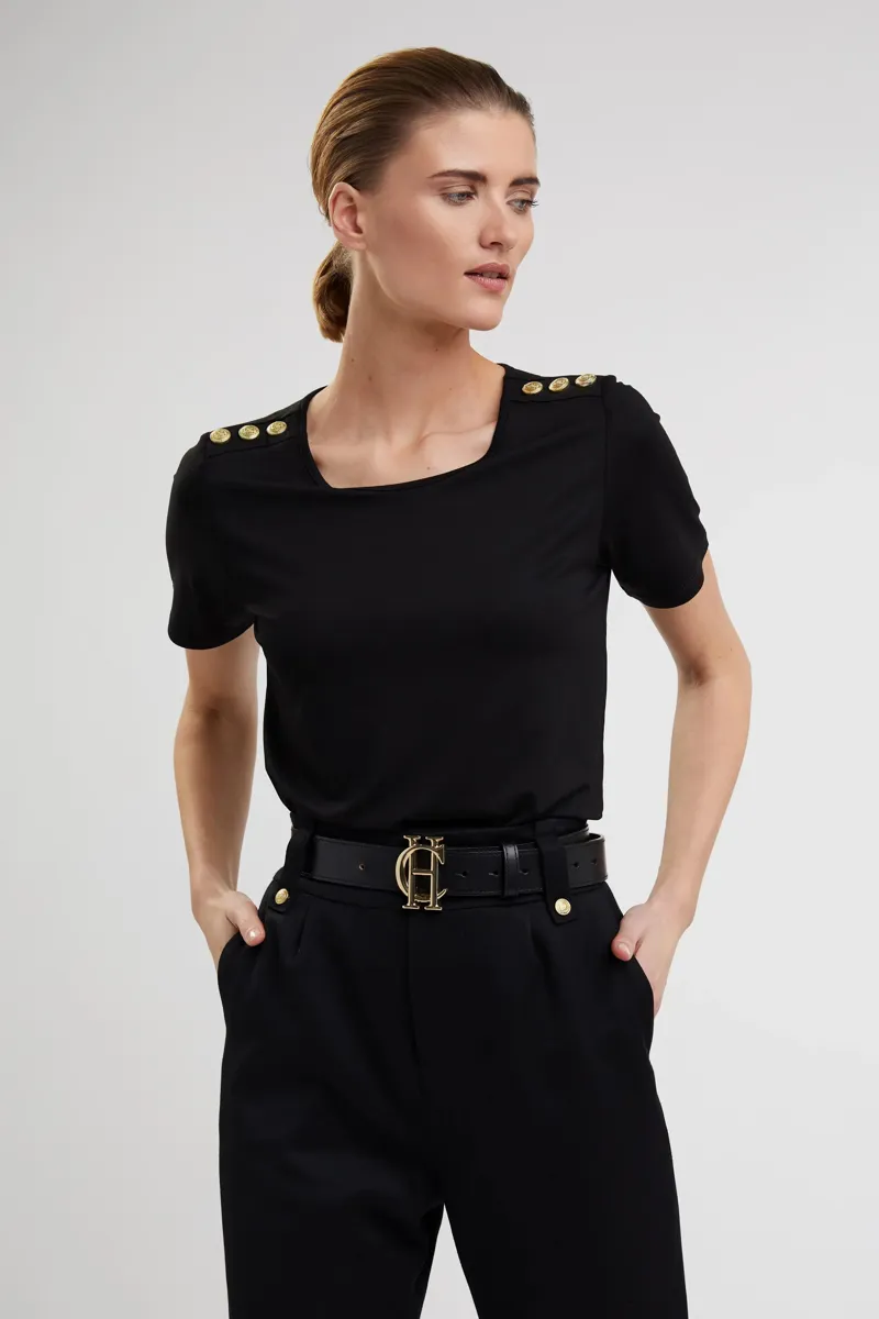 Holland Cooper Relax Fit Crew Neck Tee Black-2