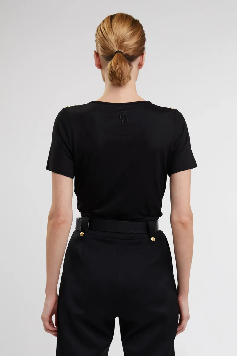 Holland Cooper Relax Fit Crew Neck Tee Black-3