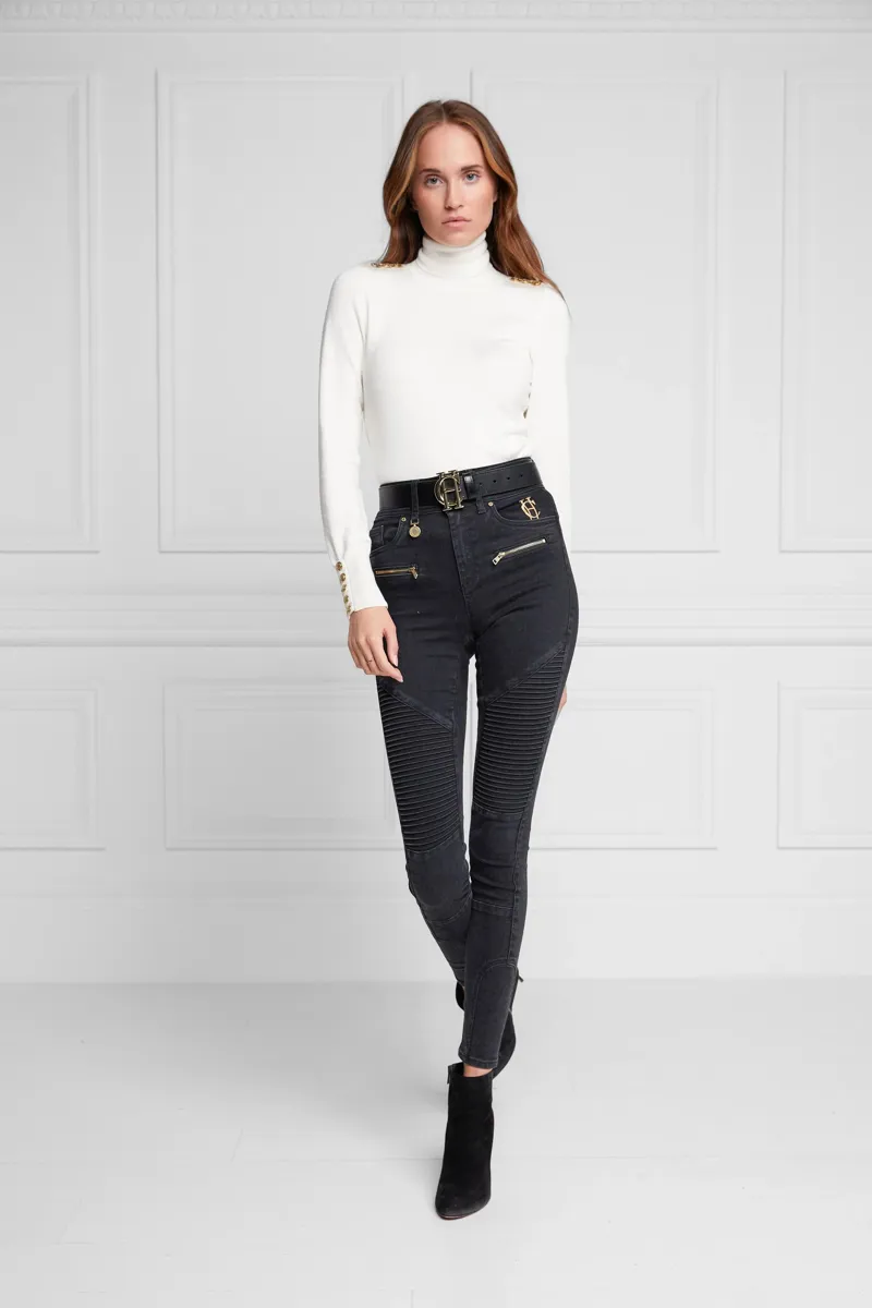 Holland Cooper Biker Jeans Washed Black-3