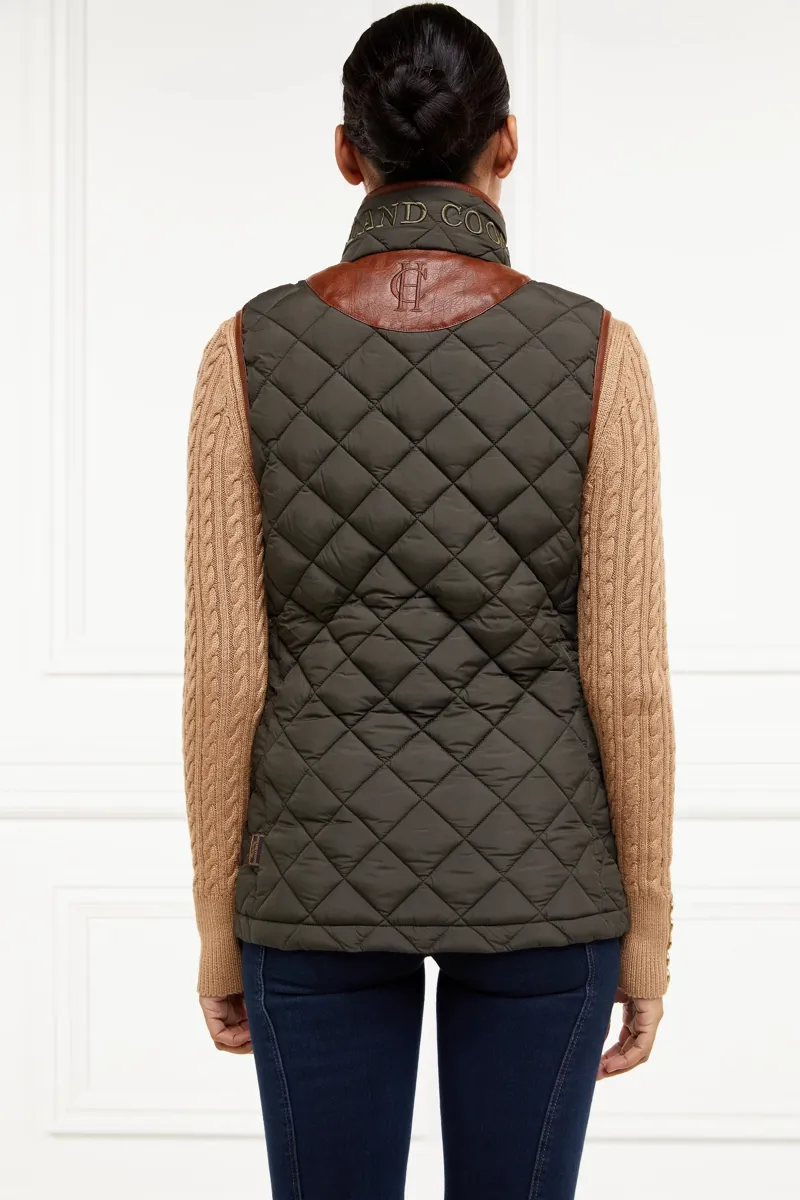 Holland Cooper Country Quilted Gilet Khaki-2